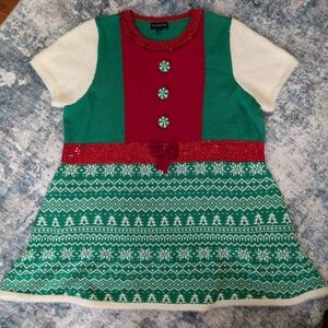 EUC Blizzard Bay Christmas Holiday Ugly Sweater Dress Swingy Size 3X